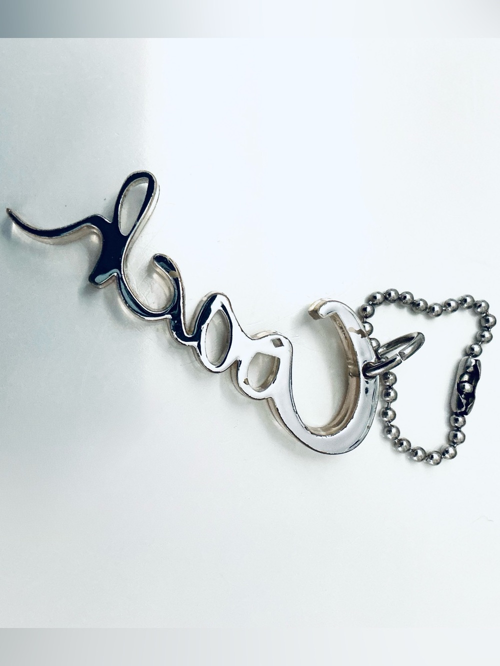 COACH, Poppy Y2K Clear Metallic Gold Script Keychain or Bag Tag - Picture 3 of 6